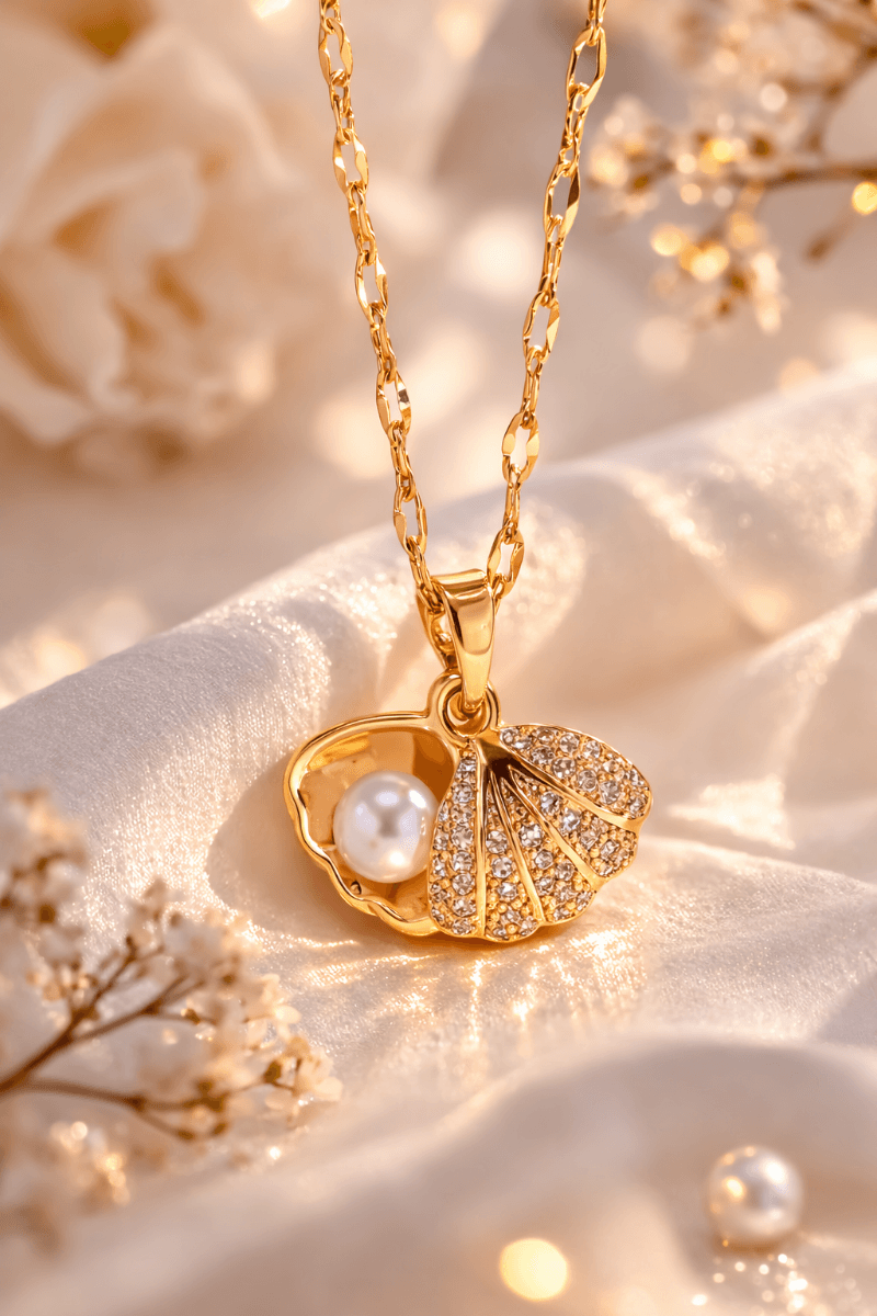 Pendentif coquillage et sa perle