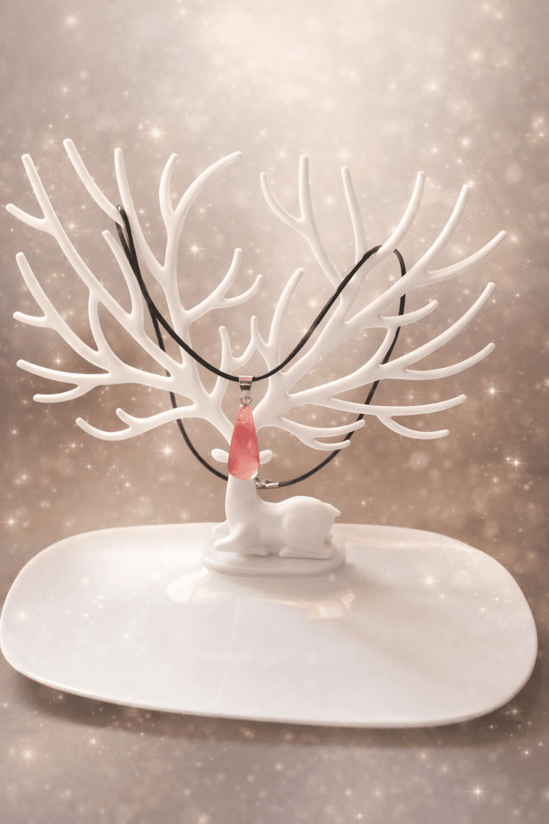 Pendentif goutte d'eau oranger en verre