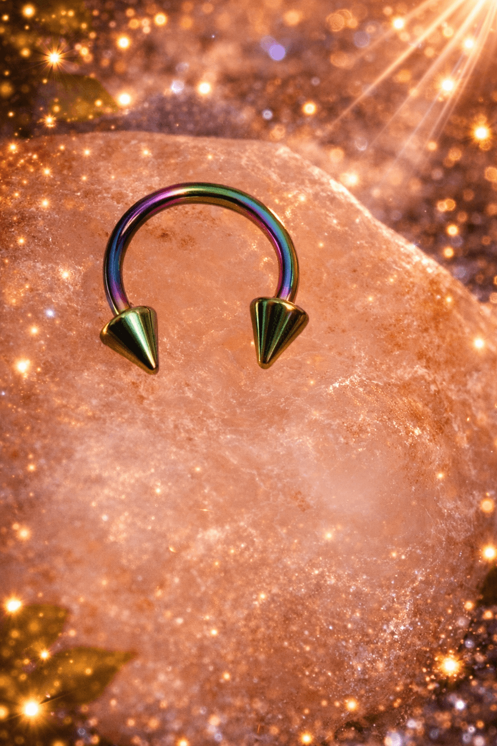 Piercing arrondi multicolore en acier inoxydable